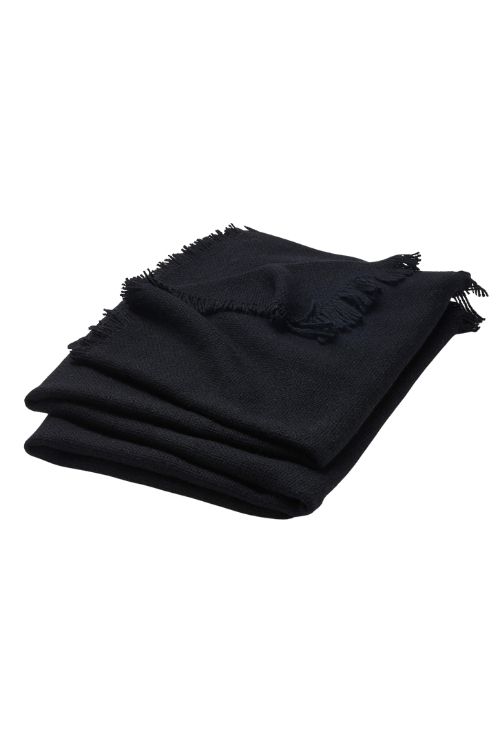Merino Wool Black Throw