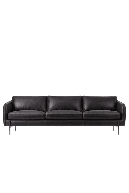 Hoxton Black Leather Sofa