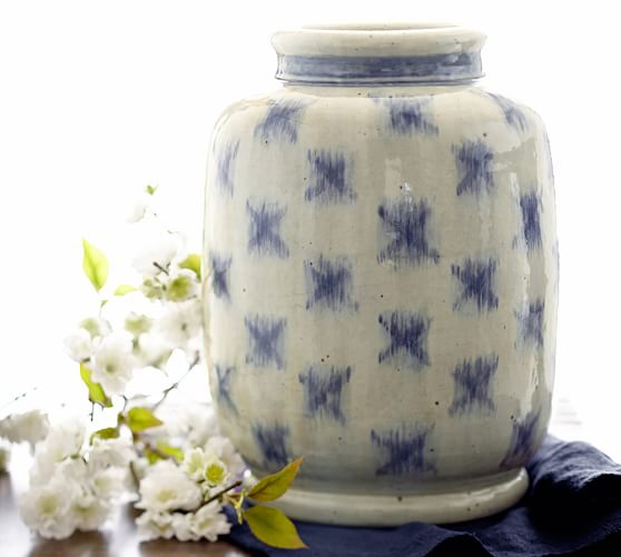 Blue Ikat Vase
