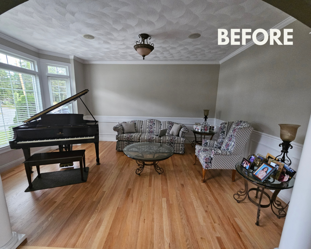 before photo of a living room for interior design