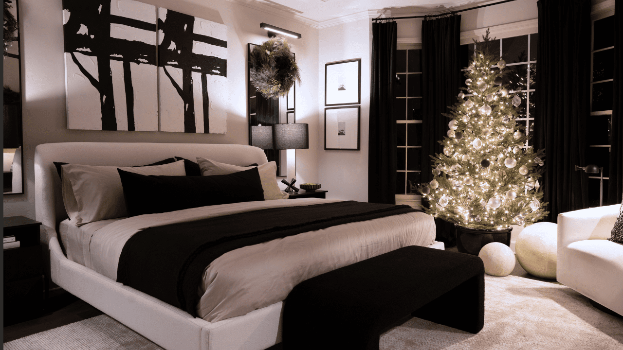 Step Inside the Ultimate Bedroom Transformation: Where Comfort Meets Holiday Magic!