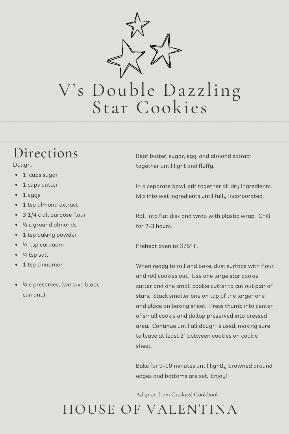 V’s Double Dazzling Star Cookies